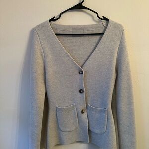 Modern Citizen Light Gray Knit V-Neck Cardigan